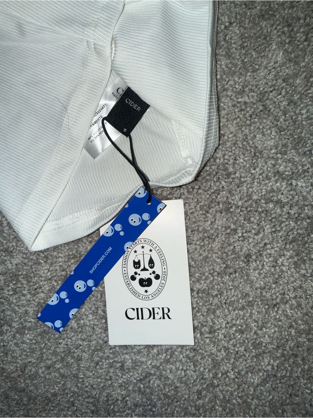Cider White Ruched Square-Neck Ribbed Tank - Picture 5 of 7